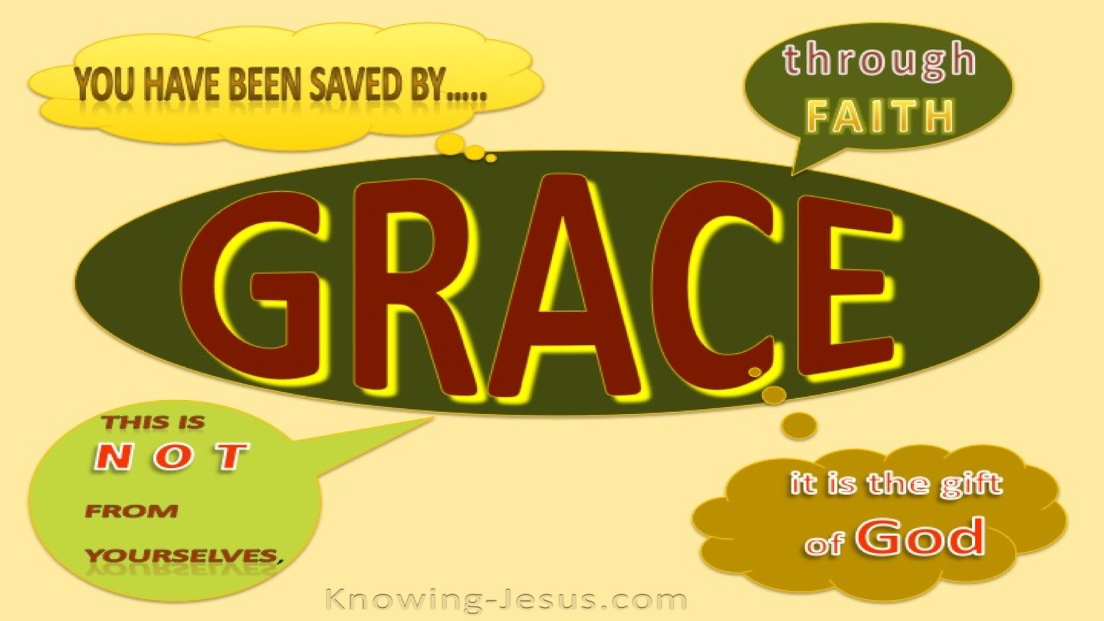 Ephesians 2:8 Saved By Grace Through Faith (yellow)